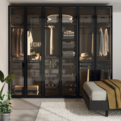 Armoire modulable - Shadow - Mobenia - contemporaine / en stratifié / à portes battantes