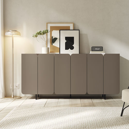 Buffet contemporain - Tulip - Mobenia - en MDF laqué / en mélaminé / à portes battantes