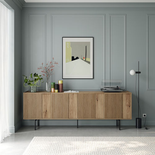 Buffet contemporain - Jazz - Mobenia - en MDF laqué / en céramique / en mélaminé