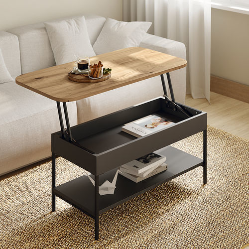Table basse contemporaine - Up - Mobenia - en MDF laqué / en mélaminé / avec piètement en métal
