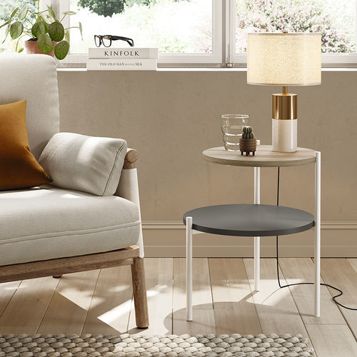 Table d'appoint contemporaine - Eclipse - Mobenia - en MDF laqué / en mélaminé / avec piètement en métal