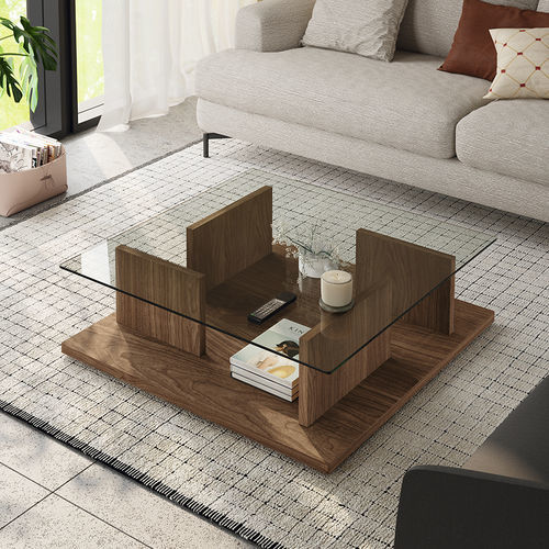Table basse contemporaine - Artica - Mobenia - en verre / en bois laqué / en mélaminé