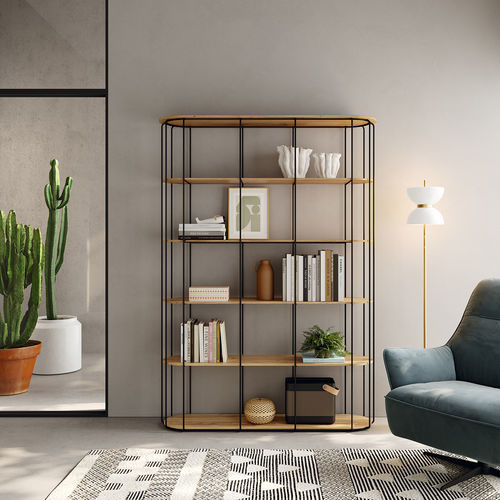 Étagère contemporaine - Cava - Mobenia - en MDF laqué / en métal / en mélaminé