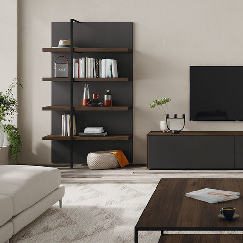 Étagère contemporaine - Koob - Mobenia - en MDF laqué / en métal / en mélaminé