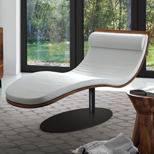 Chaise longue contemporaine - BALZO - Oliver B. Group srl - en cuir / en métal / blanche