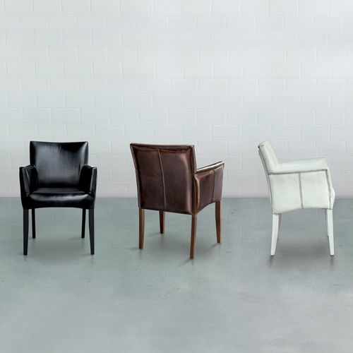 Chaise classique - CUBO - Oliver B. Group srl - d'intérieur / en cuir / avec piètement en bois