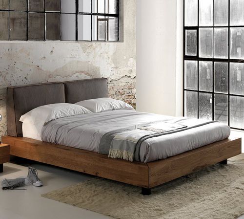 Lit double - LETTO - Oliver B. Group srl - contemporain / avec tête de lit tapissée / en chêne