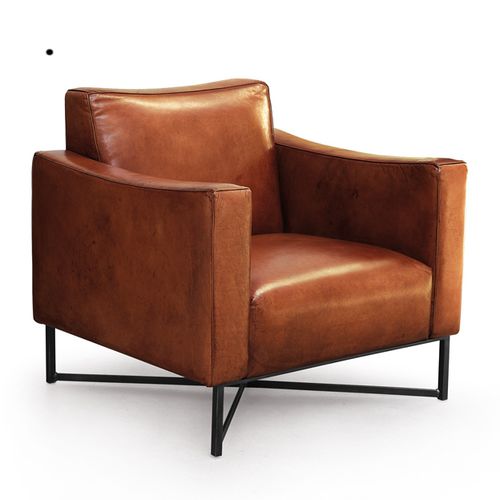 Fauteuil classique - ONDA - Oliver B. Group srl - en cuir / en métal / marron
