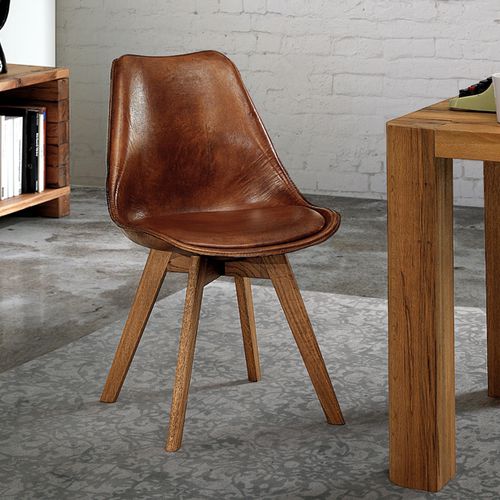 Chaise classique - PAULINE - Oliver B. Group srl - d'intérieur / en chêne / en cuir