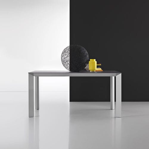 Table contemporaine - DIAMANTE - Point srl - en placage de bois / en aluminium / avec piètement en aluminium