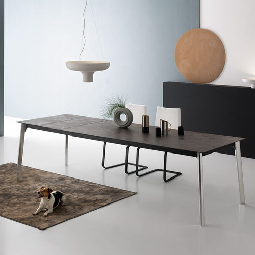 Table contemporaine - INFINITY - Point srl - en placage de bois / en acier / en aluminium