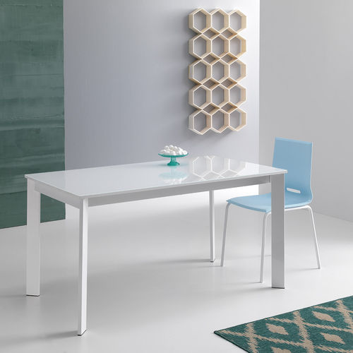 Table contemporaine - ZEN - Point srl - en verre trempé / en métal / en mélaminé