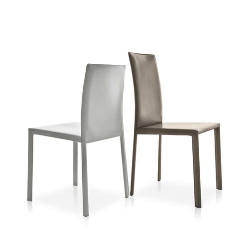 Chaise contemporaine - PAOLA - Point srl - d'intérieur / en cuir / avec piètement en métal