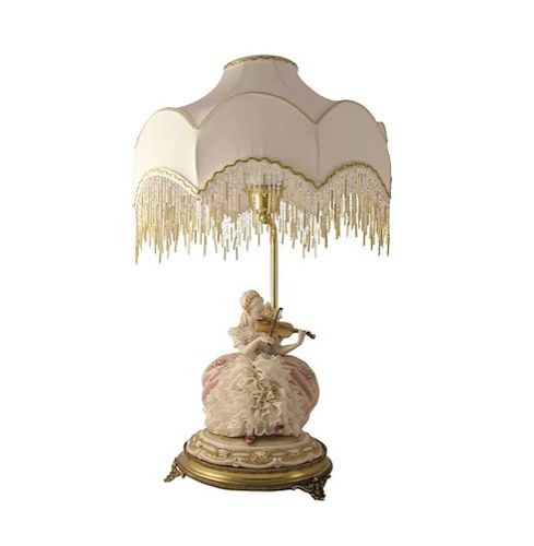 Lampe de table - Lady with violin - Porcellane Principe snc - en tissu / de style / sans fil
