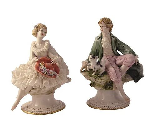 Sculpture en porcelaine - Gallant - Lady with lace - Porcellane Principe snc