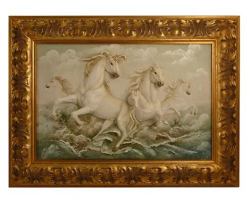 Tableau décoratif - Small running horses - Porcellane Principe snc