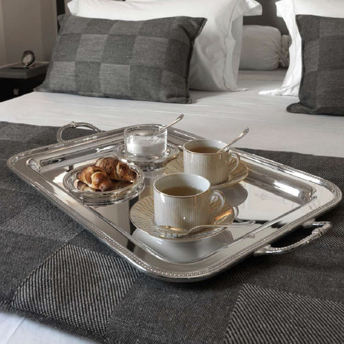 Plateau de service en métal argenté - LE PERLE : 9.47.3802 - Rino Greggio Argenterie spa - à usage domestique / professionnel