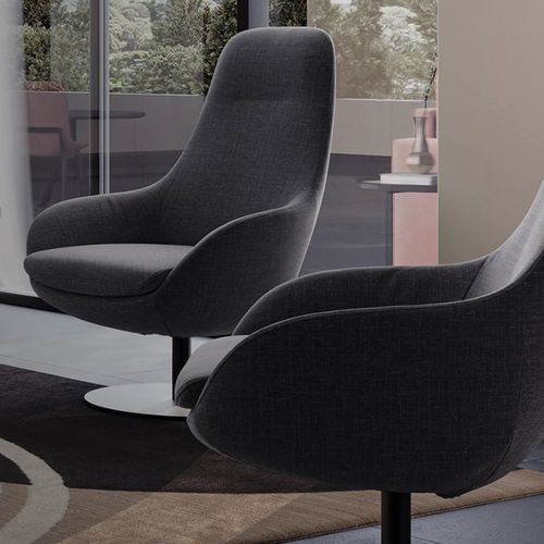 Fauteuil contemporain - BALOSS - S.m.c. Italia srl - en tissu / en métal / avec revêtement amovible