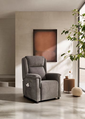 Fauteuil relax contemporain - POL - Tapizados Acomodel Yecla sl - en mousse de polyuréthane / en acacia / en wengé