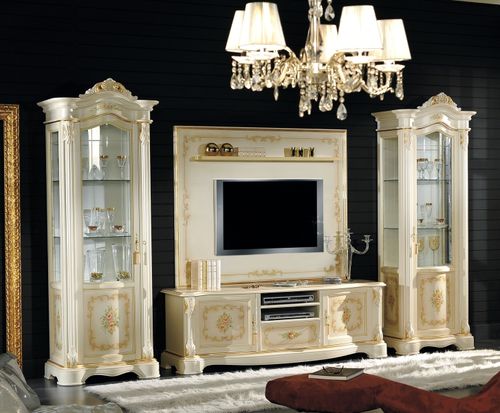 Ensemble TV mural de style - ART.9929 - Tarocco Vaccari Group srl - en bois laqué