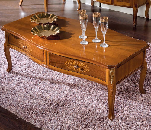 Table basse de style - ART. 4327 - Tarocco Vaccari Group srl - en bois / rectangulaire / avec tiroir