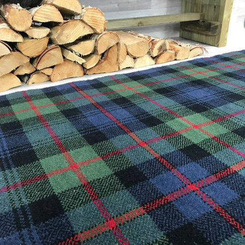 Moquette tissée - MURRAY OF ATHOL BLUE TARTAN - STEVENS AND GRAHAM - en nylon / en laine / à carreaux
