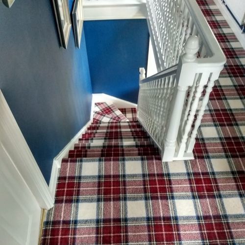 Moquette tissée - STEWART DRESS RED TARTAN  - STEVENS AND GRAHAM - en nylon / en laine / à carreaux