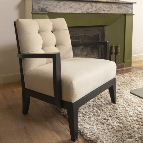 Fauteuil contemporain - DAKOTA - RALPH M. - en tissu / en hêtre / personnalisable