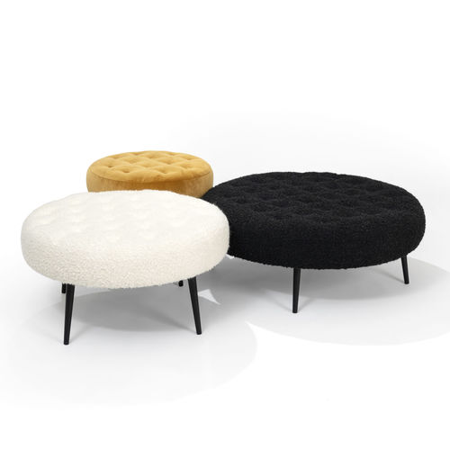 Ottoman contemporain - SATURNE - RALPH M. - en tissu / en hêtre / rond