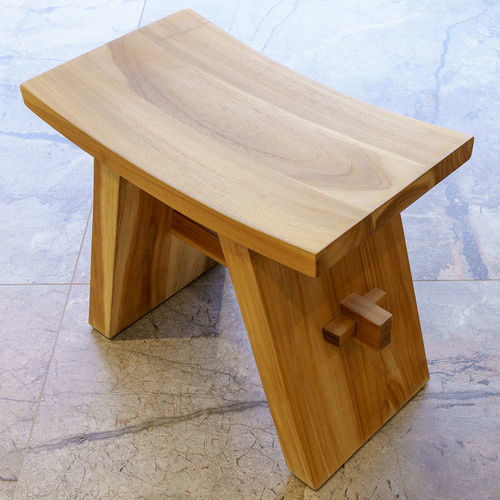 Tabouret contemporain - Zen - CIPI' - en teck / avec piètement en bois / double