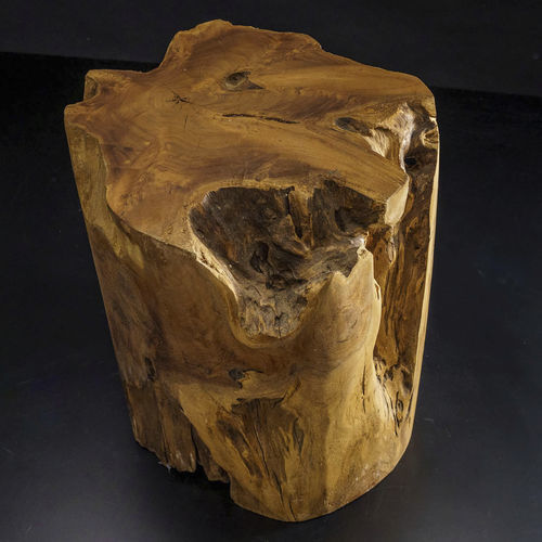 Tabouret design organique - Sarong  - CIPI' - en teck / en bois ciré / avec piètement en teck
