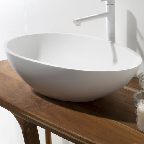 Vasque à poser - Uovo  - CIPI' - en Solid Surface / sans trou / sans trop-plein