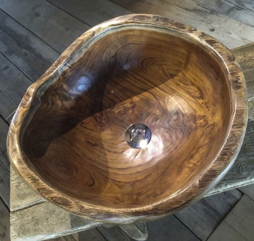 Vasque à poser - Sarong  - CIPI' - en teck / en bois sculpté / fait main