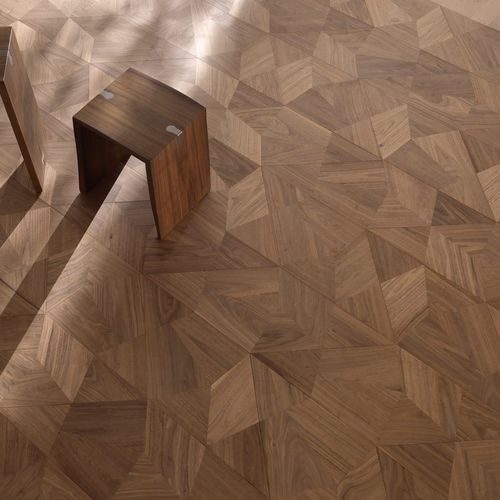 Parquet contrecollé - DESIGN FRAMMENTI - FOGLIE D'ORO BY LATIFOGLIA - en chêne / en noyer / en noyer américain