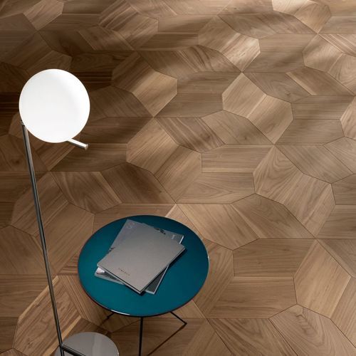 Parquet contrecollé - DESIGN LOTUS - FOGLIE D'ORO BY LATIFOGLIA - en chêne / en noyer / en noyer américain