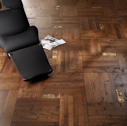 Parquet contrecollé - DESIGN SEGRETI - FOGLIE D'ORO BY LATIFOGLIA - en chêne / en noyer / en noyer américain