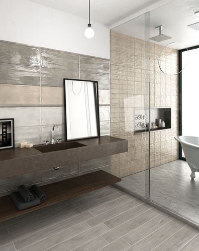 Carrelage en grès cérame - CENERE - HERBERIA - poli / mat / d'intérieur