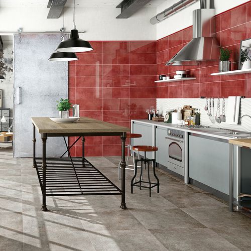 Carrelage en grès cérame - ROYAL RED LUX - HERBERIA - brossé / d'intérieur / mural