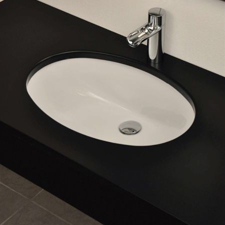 Vasque sous plan - KI & KO - en céramique / ovale / contemporaine