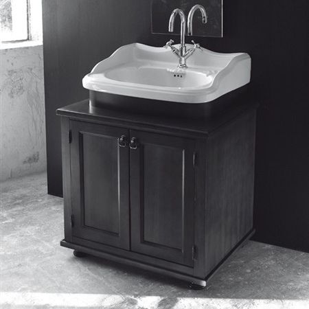 Meuble vasque à poser - REGENT - KI & KO - en bois / contemporain / avec étagère intégrée