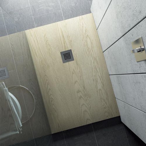 Receveur de douche rectangulaire - ROCKY WOOD - RELAX DESIGN - à poser / en résine / en marbre