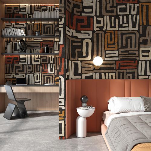 Papier peint ethnique - ATAMGA - Tecnografica Italian Wallcoverings - en fibre de cellulose / en textile non-tissé / en fibre de verre