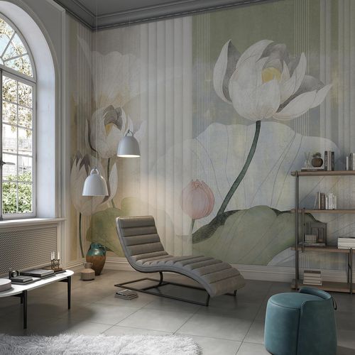 Papier peint oriental - NYMPHEAS - Tecnografica Italian Wallcoverings - en fibre de cellulose / en textile non-tissé / en fibre de verre