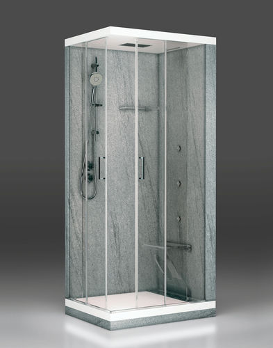 Cabine de douche en verre - 75-100 - THERMO DESIGN - à portes coulissantes / rectangulaire / pour chromothérapie
