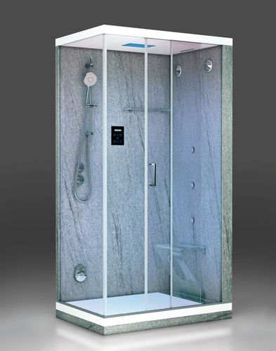 Cabine de douche en verre - 80-120 - THERMO DESIGN - à portes coulissantes / rectangulaire / pour chromothérapie