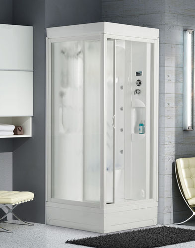 Cabine de douche en verre - TROPEA - THERMO DESIGN - à portes coulissantes / carrée / pour chromothérapie