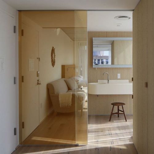 Porte d'intérieur - FRAMELESS - CARVART - en verre / en aluminium / coulissante