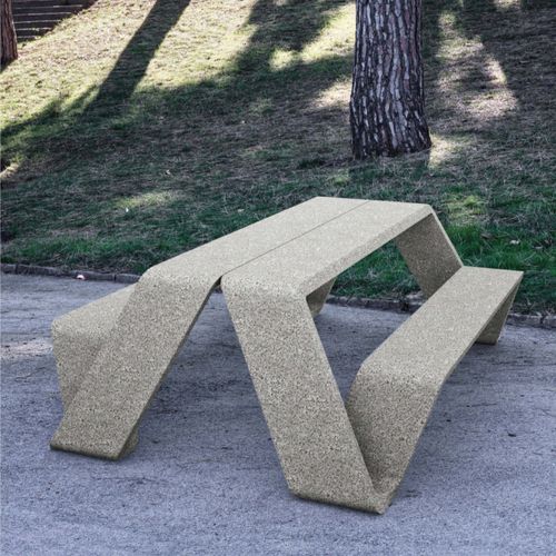 Banc public contemporain - MULTI - Mago Urban - en béton / à double assise