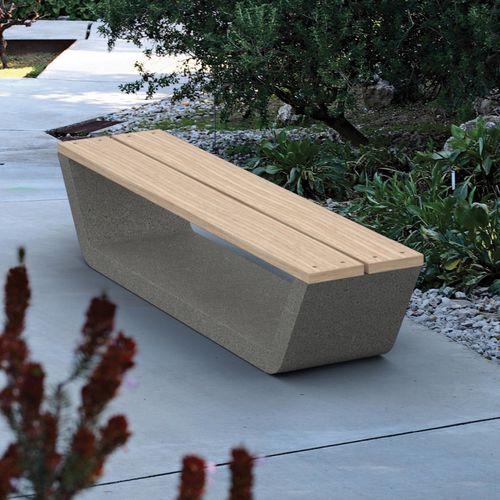Banc public contemporain - DRAKKAR - Mago Urban - en bois / en béton