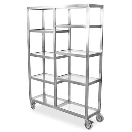 Étagère mobile - Forbes Group Ltd - contemporaine / en acier inoxydable poli / professionnelle
